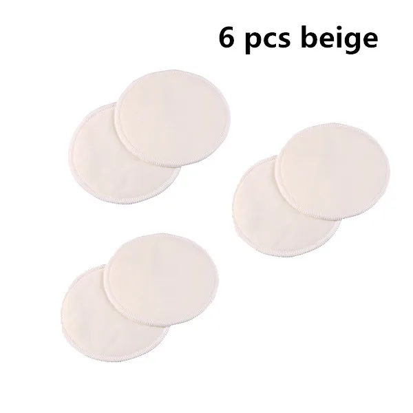 6 pcs beige 6 шт многоразовые грудные прокладки для кормящих мам моющийся Водонепроницаемый бамбуковый волоконный коврик для животных мягкие впитывающие прокладки для грудного вскармливания - Цвет: 6 pcs beige