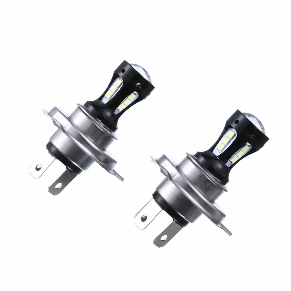 2 шт. H4 светодиодные фары для автомобиля мотоцикла 3030 18SMD LED супер яркие 18 Вт 12В
