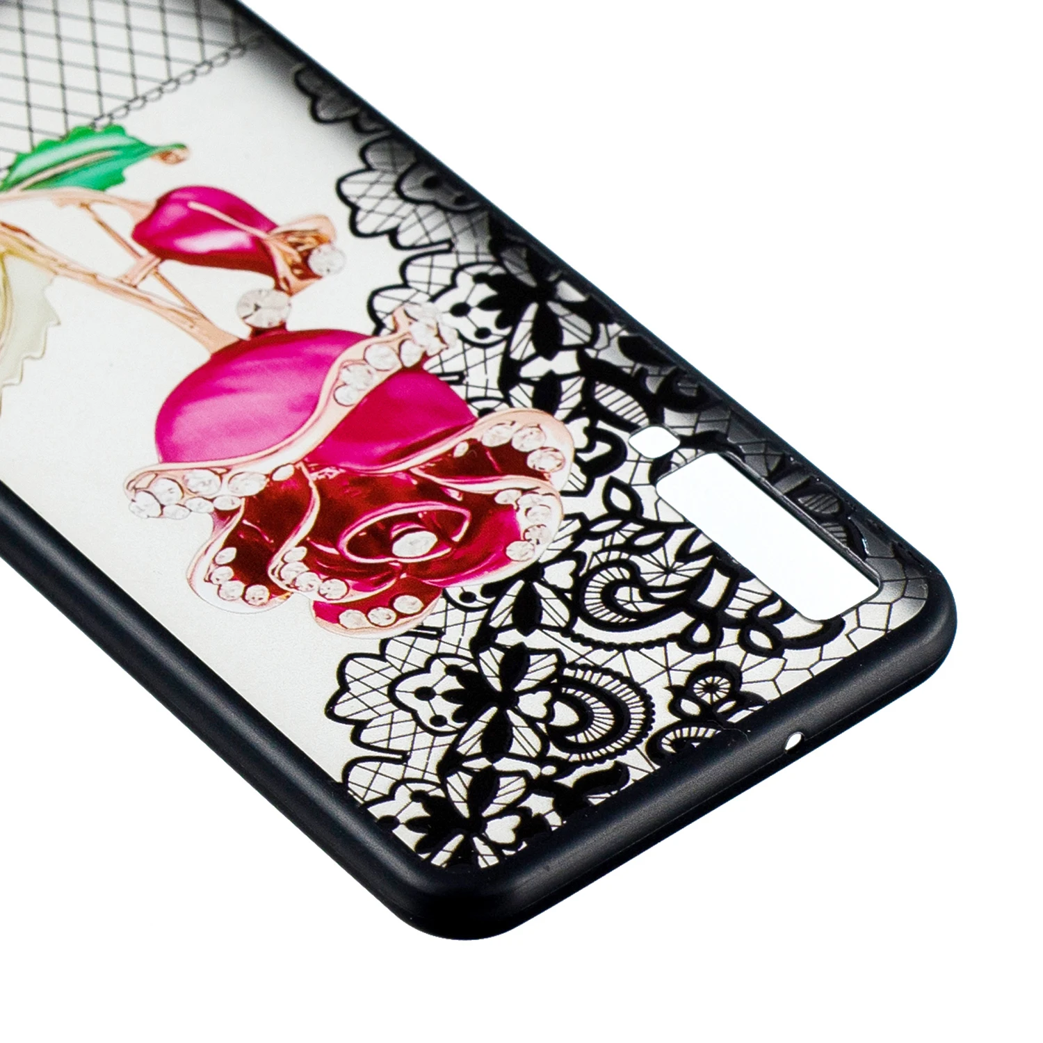 3D Relief Lace Flower Phone Case For Samsung Galaxy A7 2018 cover PC TPU A750 shell |