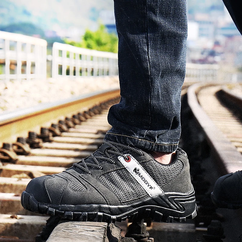 Мужские ботинки со стальным носком рабочая безопасная обувь устойчивая к