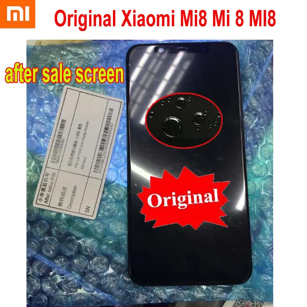 

100% Оригинальный Xiaomi послепродажный экран Supor Amoled ЖК-дисплей Сенсорная панель дигитайзер в сборе с рамкой для Xiaomi 8 Mi8 Mi 8