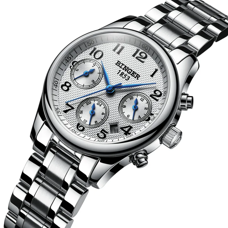 

Brand Women Full Steel Bracelet Watches Quartz Elegant Lady Business Dress Wrist watch Workable Multi Functional Calendar Watch