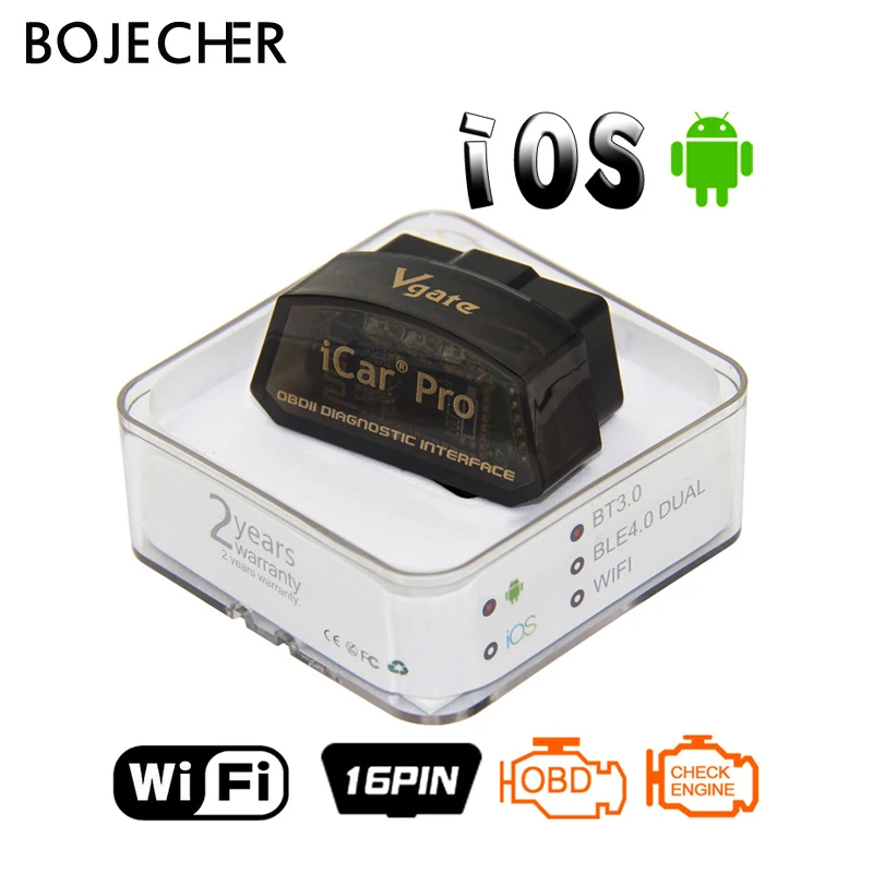 ELM327 OBD2 сканер Vgate iCar2 Pro Bluetooth 4 0 wifi для Android/IOS Бортовая Диагностика машины авто