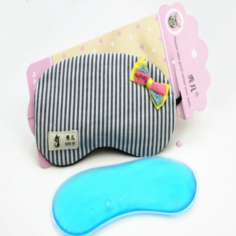 Очки маска для глаз повязка на глаза Полоска хлопковый бант раньше черные