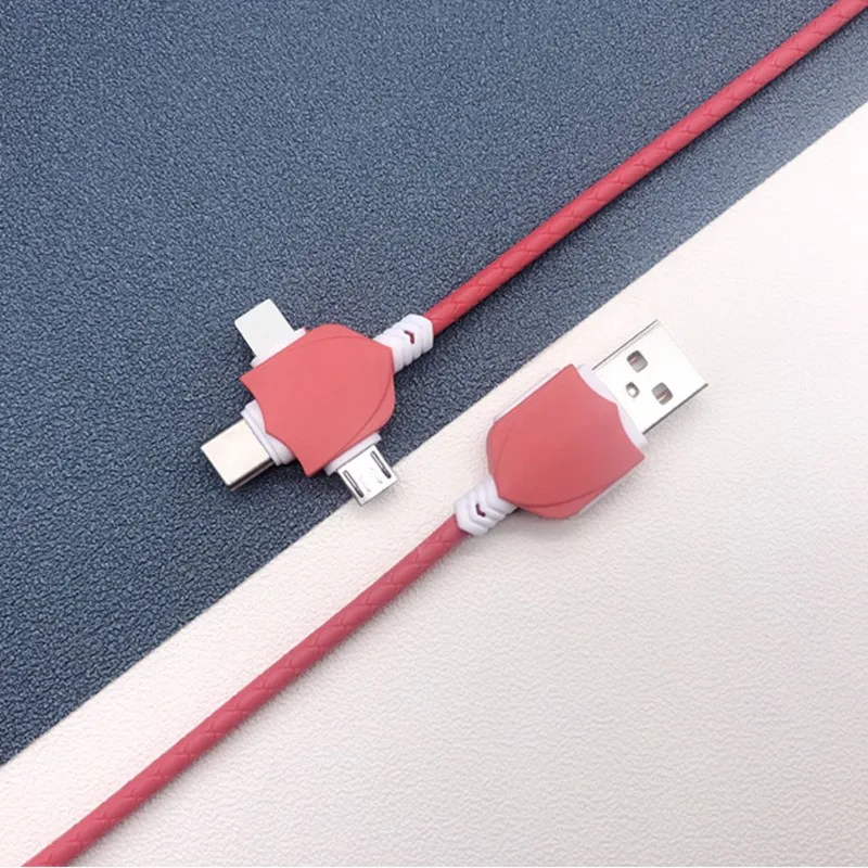 Универсальный 3-в-1 USB-кабель для зарядки iPhone Android USB Type C baseus Micro 6 7 8 X Кабель передачи