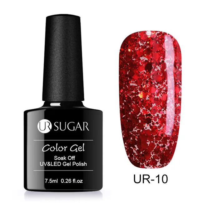 Ur Sugar 7,5 мл голографический Блестящий Гель-лак для ногтей Блестящий УФ-гель лак Радужный лазер отмачиваемый УФ гель для ногтей - Цвет: Sequins 11