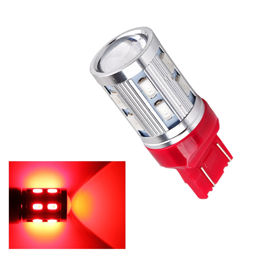 S & D-bombillas LED T20 7443 7440 para coche, 12 SMD 5730 W21/5W 5W, lámpara con Chip LED de alta potencia, fuente de luz roja para aparcamiento