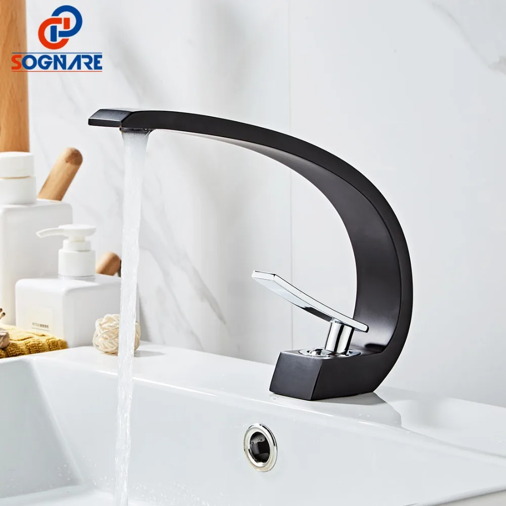 Современная раковина кран для Ванная комната черный Живопись Отделка раковины