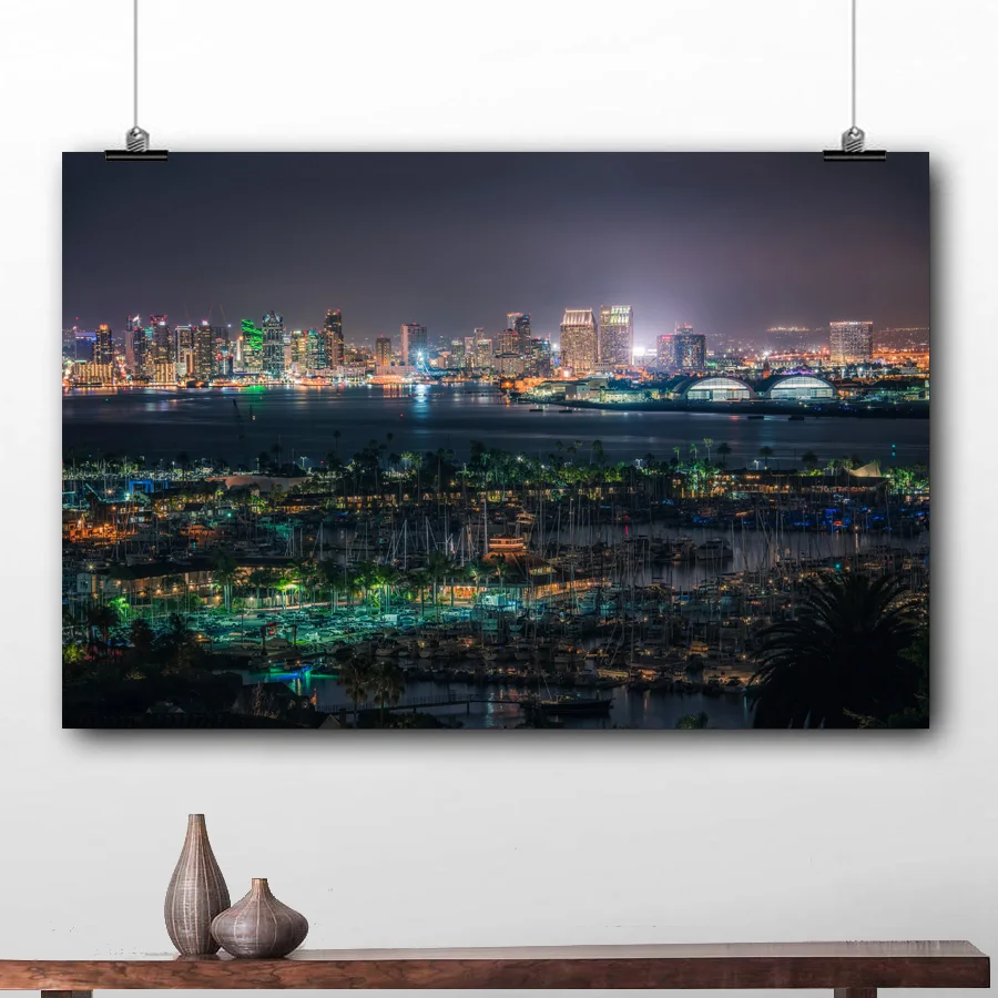 Сан-Диего City изображение напечатано холст ткань стены искусства плакат для