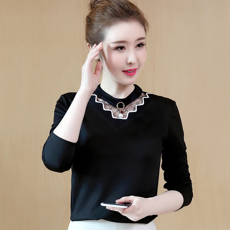 

New arrived Sale spring blouse women long sleeved shirt female fashion loose blouse office lady clothing THICK / THIN Styles
