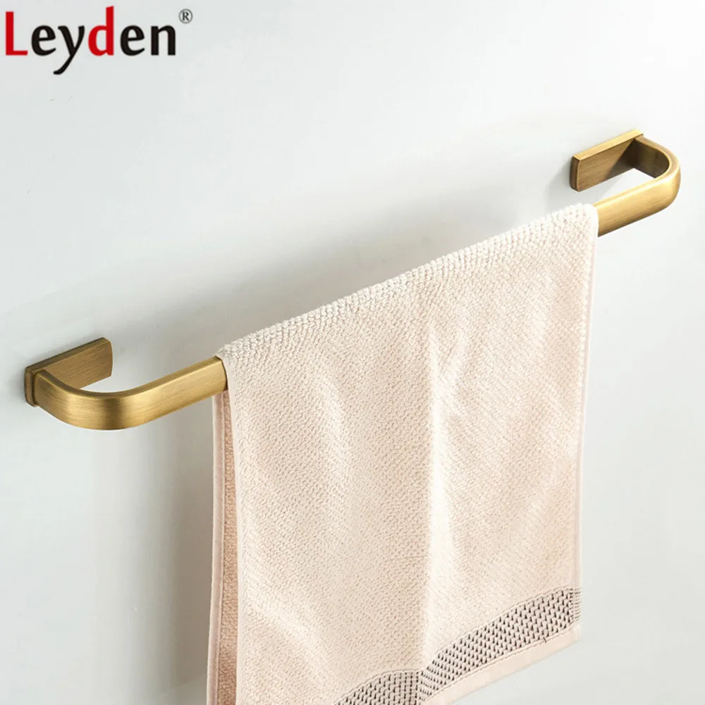 

Leyden New Arrivals Antique Brass Bathroom Single Towel Bar Wall Mounted Vintage Towel Holder Towel Rail Bathroom Accessories