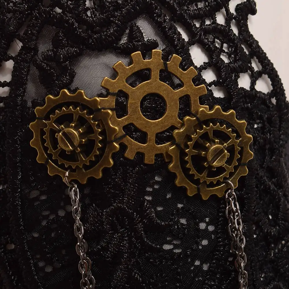 Кружевная повязка на руку винтажная Женская одежда в стиле стимпанк черная