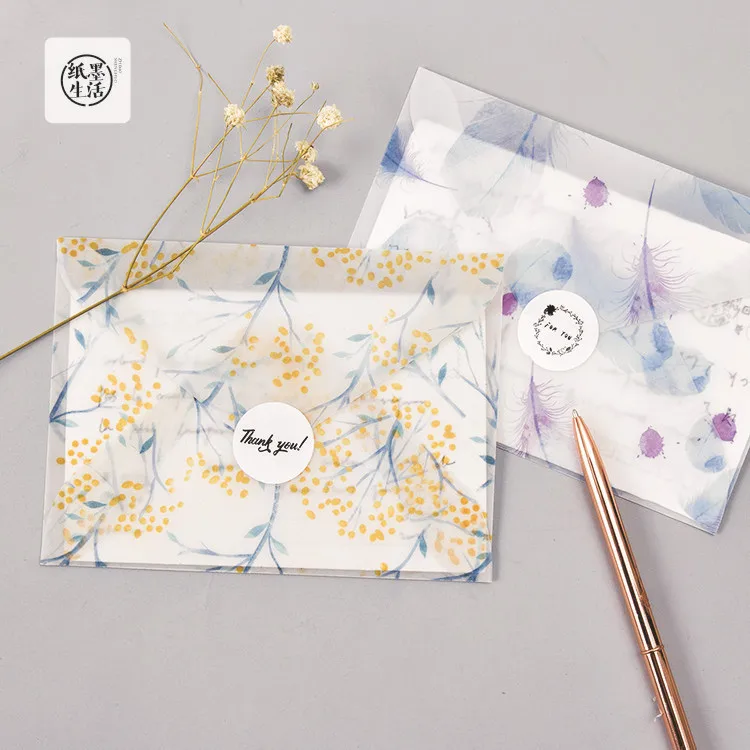 3 конверта и герметичные наклейки/упаковка ретро карта Цветочная серия