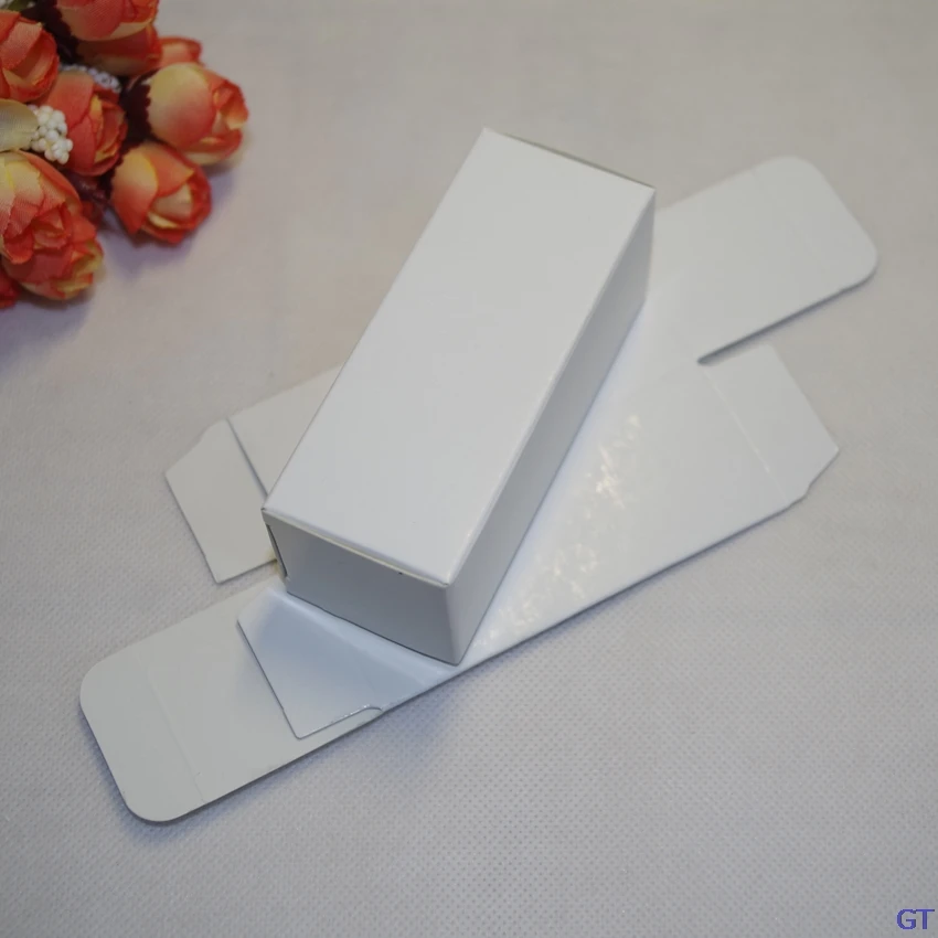 white color 100 шт./партия, 3x3x12 см, белая черная крафт-бумага, бумажная коробка, помада «сделай сам», флакон эфирного масла для духов, упаковочные коробки, клапанная трубка, упаковка - Цвет: white color
