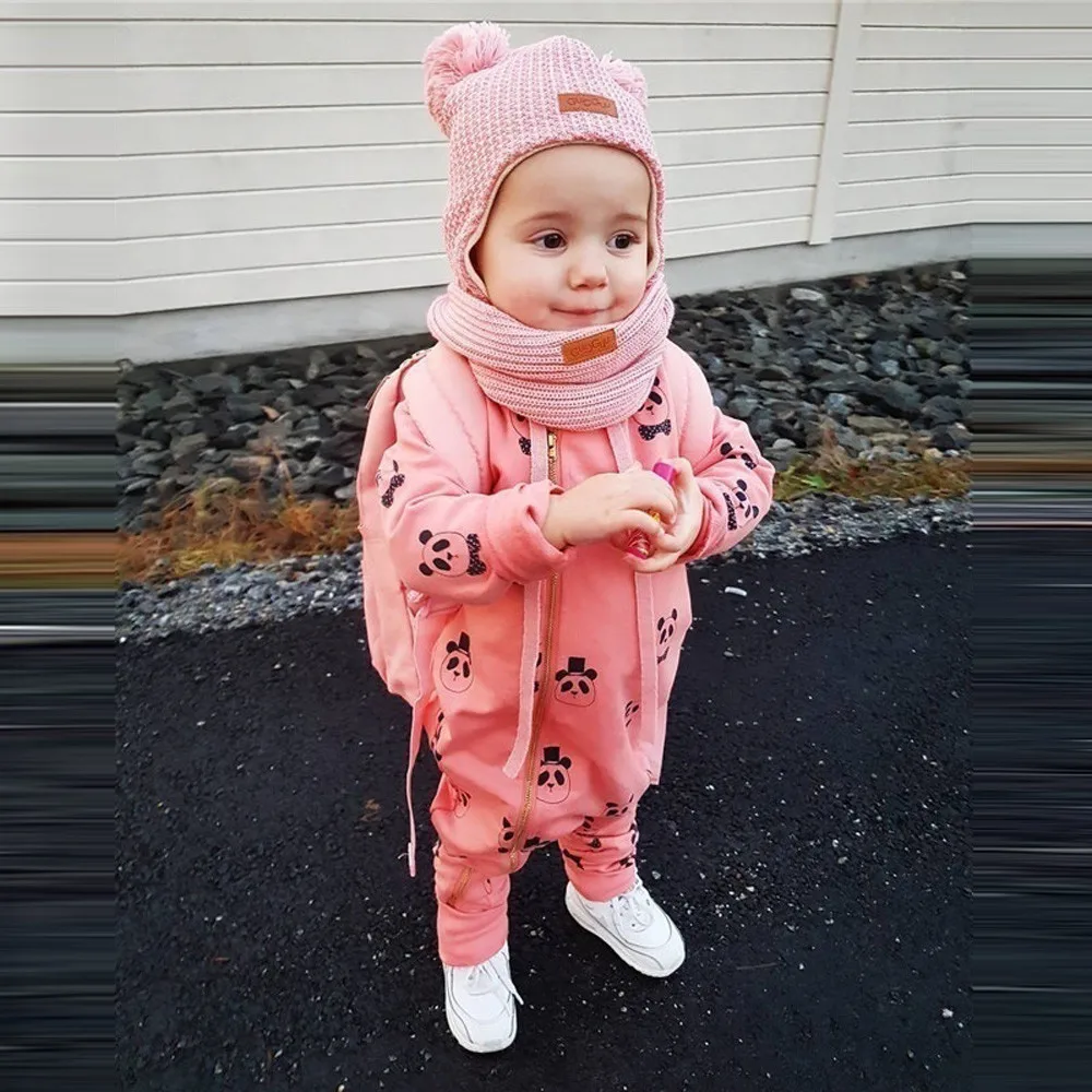 Боди для новорожденных комбинезон с капюшоном девочек и мальчиков пандой одежда