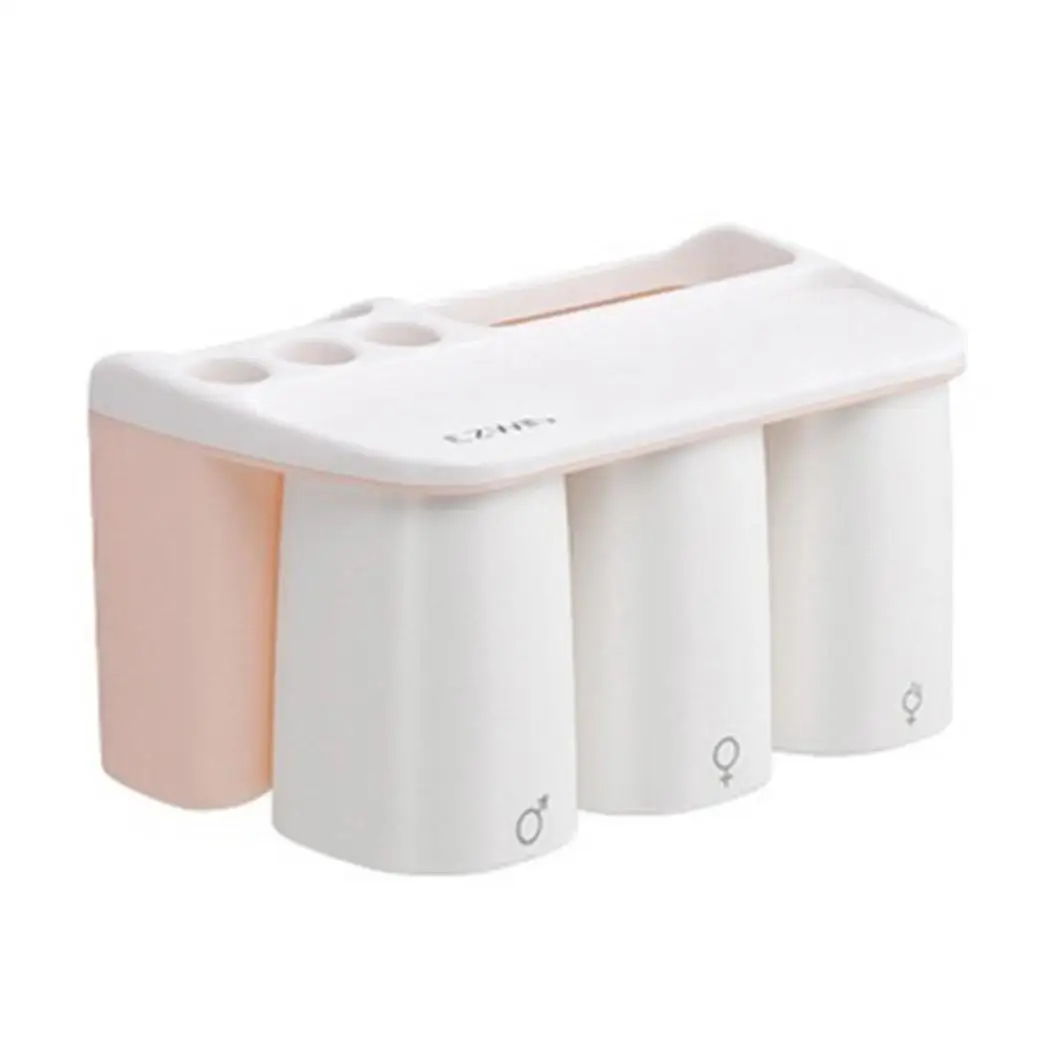 Прочные пластиковые на присосках настенные домашние зубные щетки розовый серый