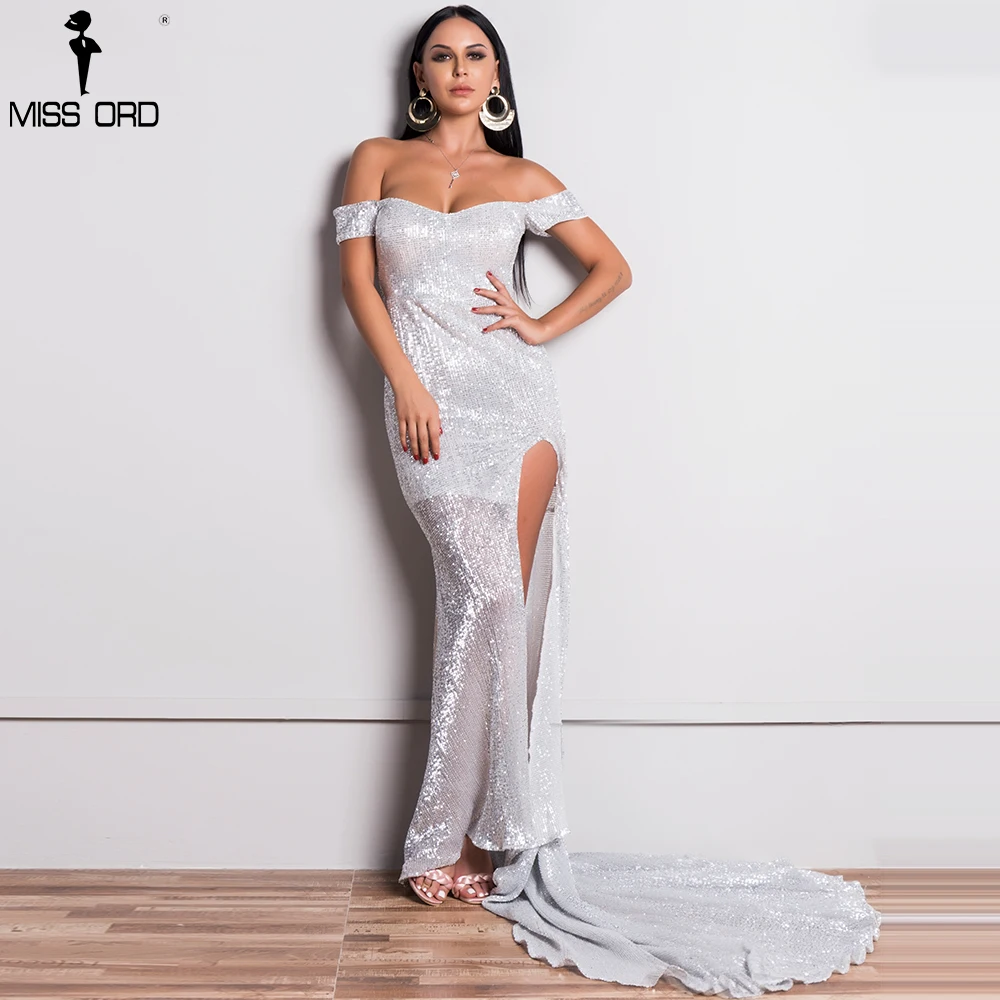 Missord 2019 женский сексуальный бюстгальтер с открытыми плечами платья пайетками