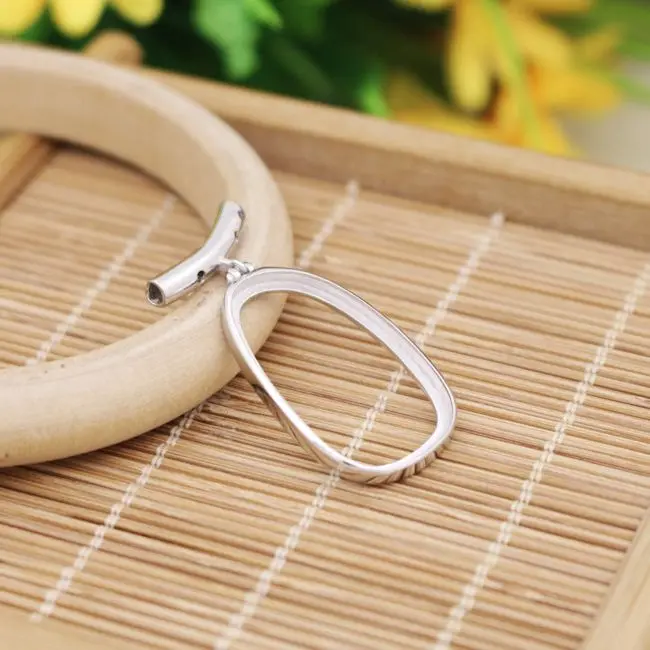 Серебро 925 пробы белый золотой цвет полукрепление подвеска кабошон 17x28 мм