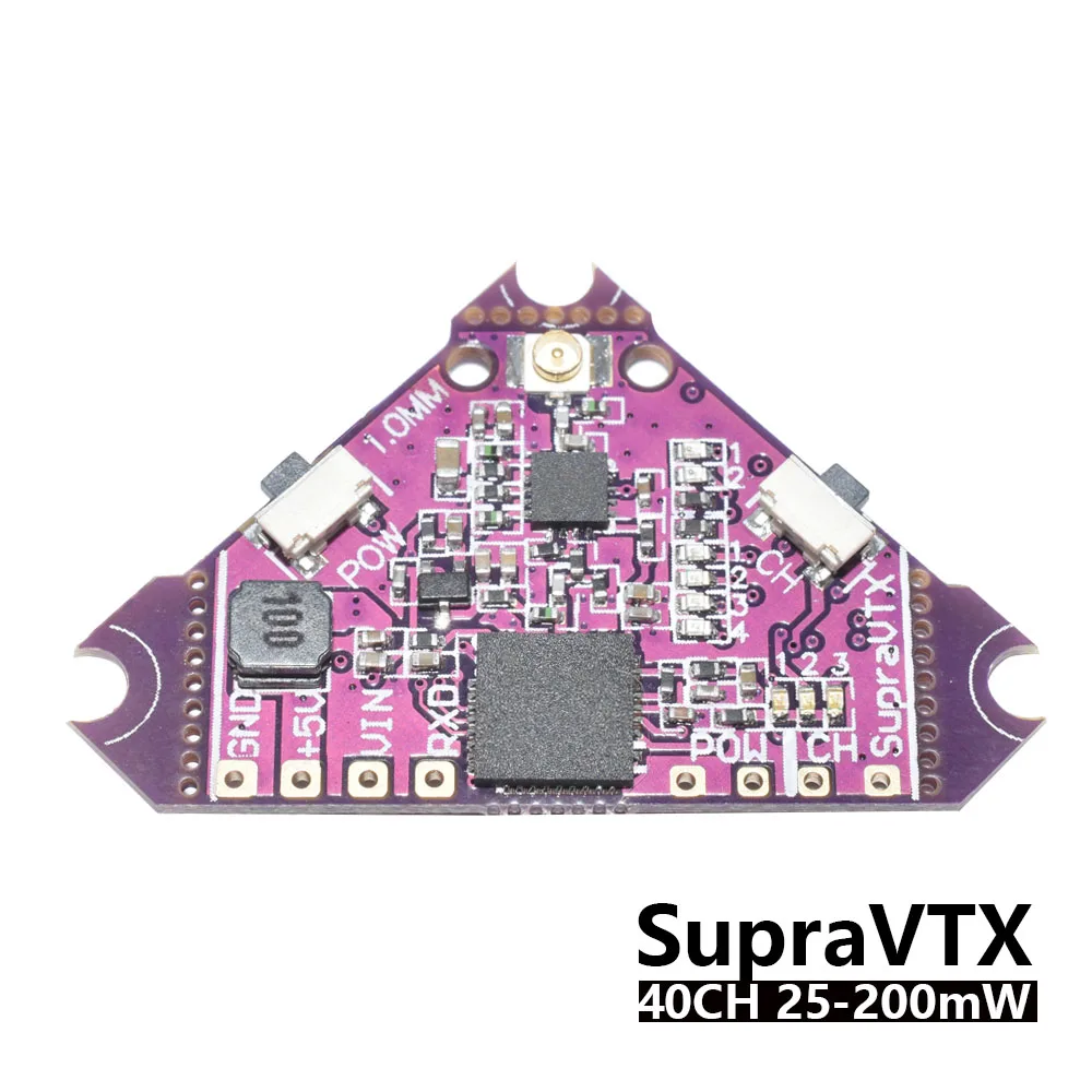 Передатчик Supra-VTX 5 8G 40CH 25 мВт 100 200 OSD Регулируемый для матового гоночного