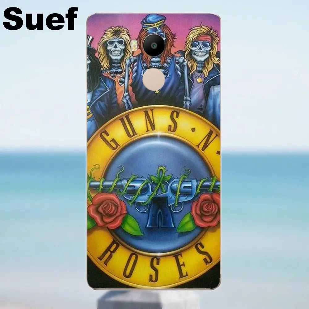 Suef мягкие аксессуары чехол Guns N Roses Rock Band для Xiaomi Redmi 4 3 3S Pro Mi3 Mi4 Mi4i Mi4C Mi5 Mi5S Mi Max Note 2 |