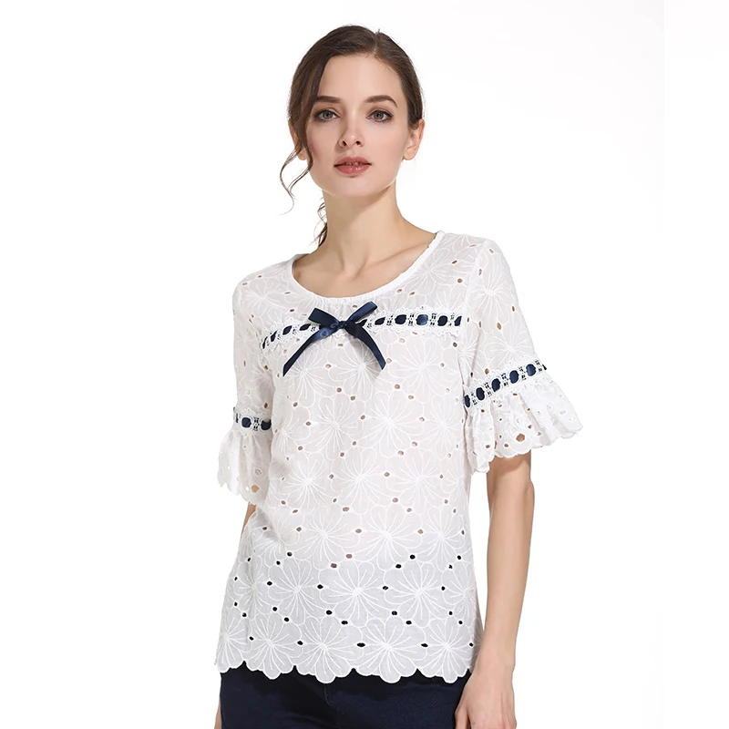 

Womens Tops And Blouses Blusas Mujer De Moda 2021 Lace Solid Women Blouses Womens Tops And Blouses White Blouse 0460 30