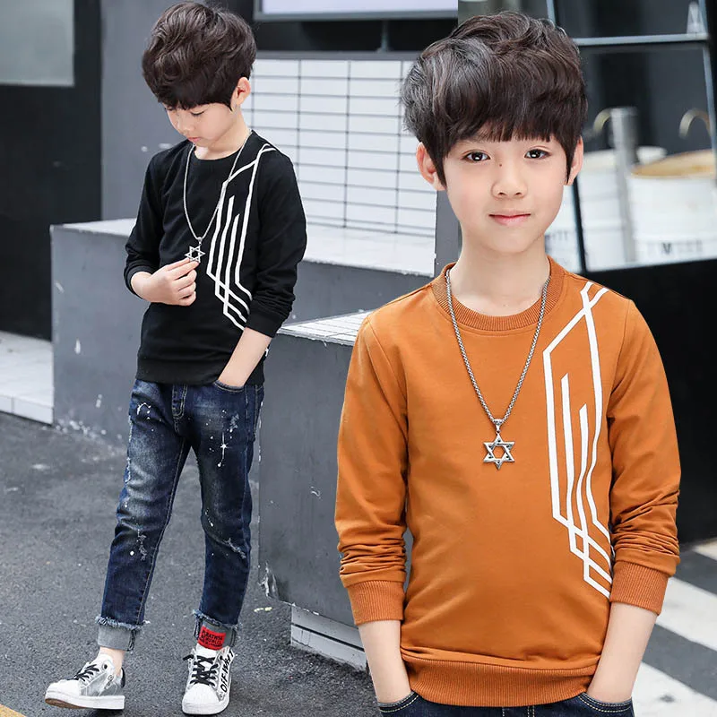 Boys Sweatshirt Spring Kids T-shirt Children Outerwear School Leisure Tops For Boy Sports 6 8 10 12 Years Teenager Sweater | Детская