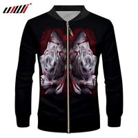ujwi winter mens zip jacket new slim topd 3d printed white rose streetwear oversized costuming man autumn coat