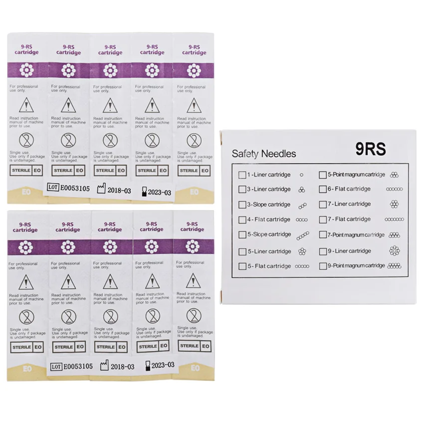 Needle for Tattooing 10piece 9RS Cartridge Needles Disposable Sterilized Tattoo Permanent Makeup Tips Eyebrow lip | Красота и