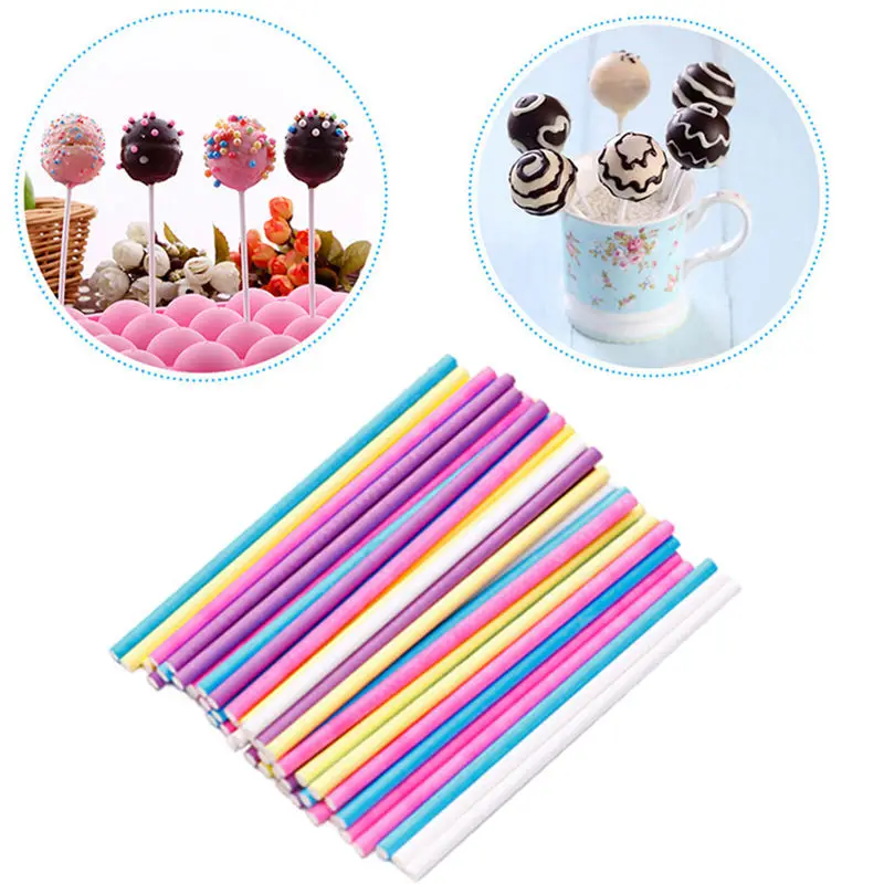 50/100 шт Цвет Cotton Candy леденец из бумаги Stick Fondant(сахарная) шоколад поп палочки леденца на палочке, ручная работа, Бумага палочки
