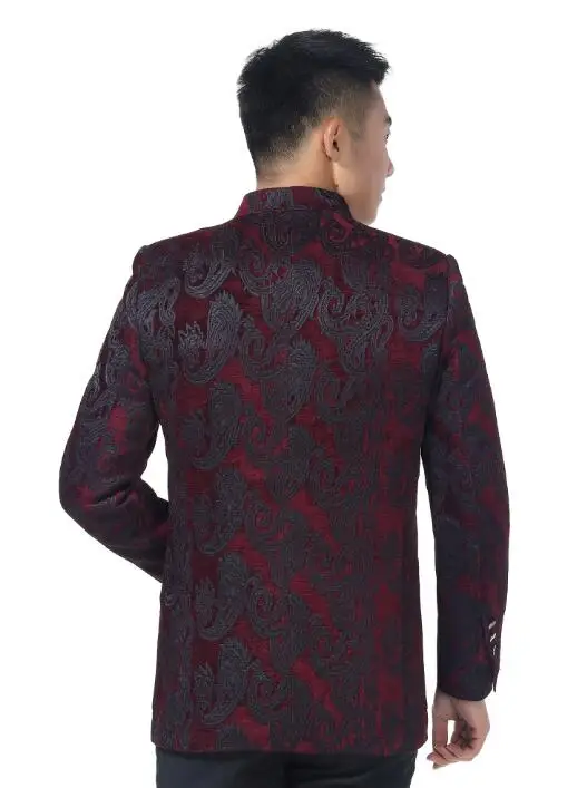 stand collar chinese tunic suits casual men blazers quinquagenarian male spring and autumn wedding tang suit mens style | Мужская одежда