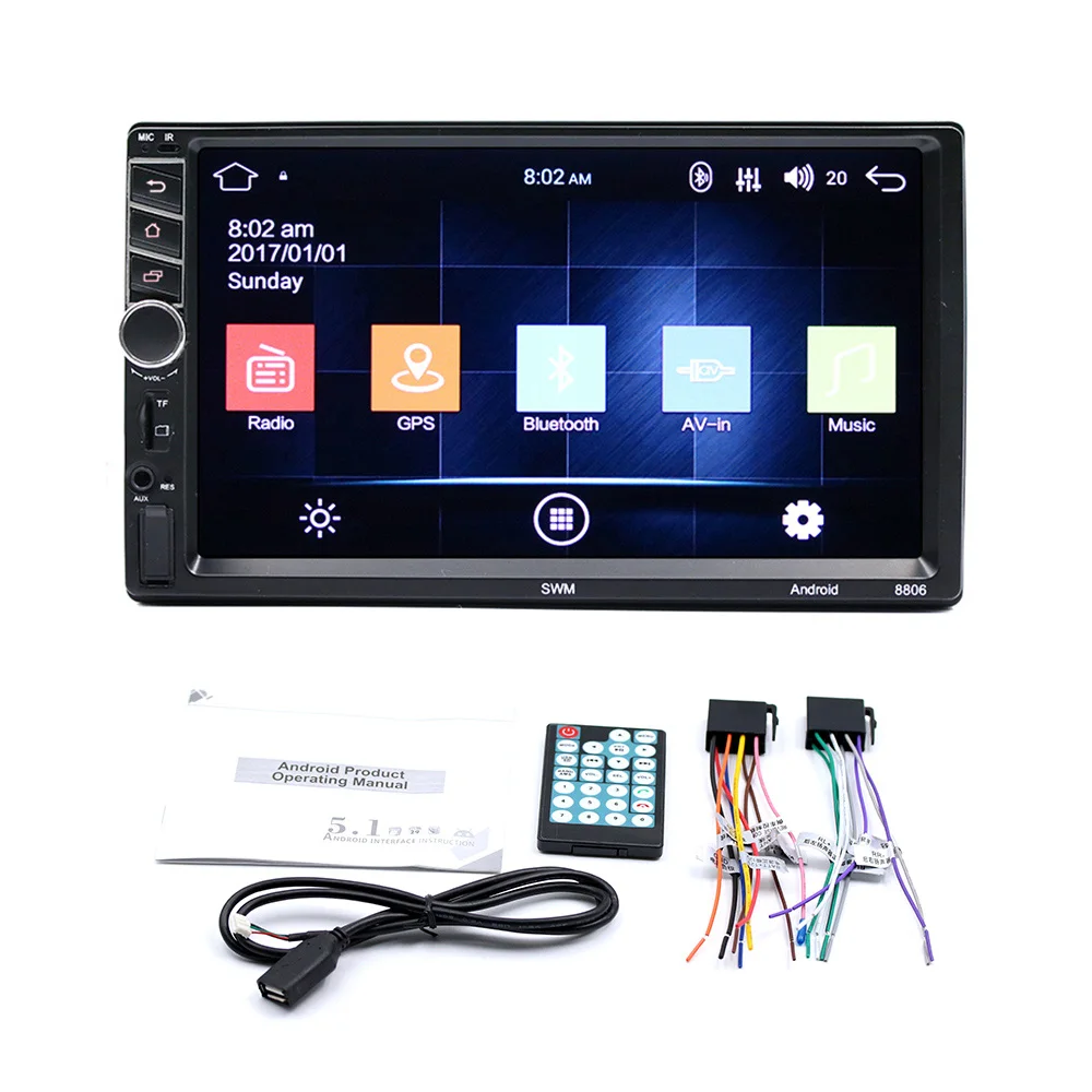 Автомагнитола 2Din 7 &quotHD мультимедийный плеер с сенсорным экраном стерео MP5 Bluetooth USB