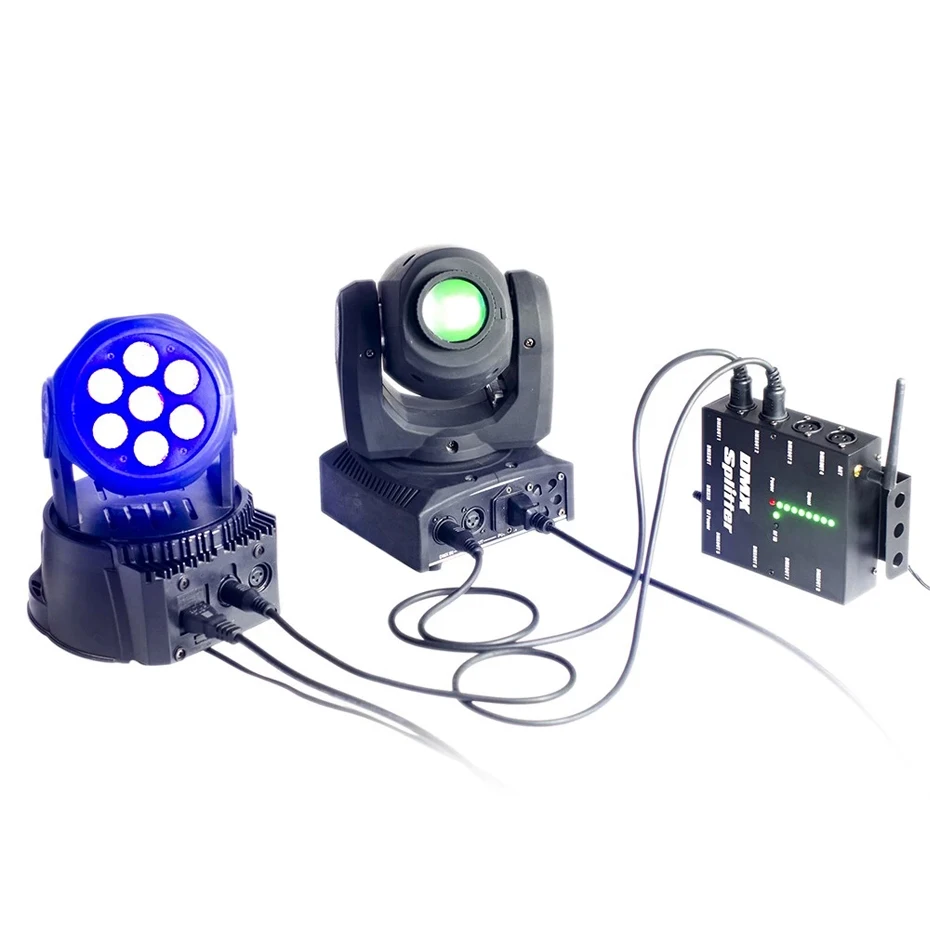 Чужой 8 способ Беспроводной DMX 512 3-контактный изолированный сплиттер усилитель с Беспроводной DMX передатчик приемник для DJ диско этапа лазерный свет