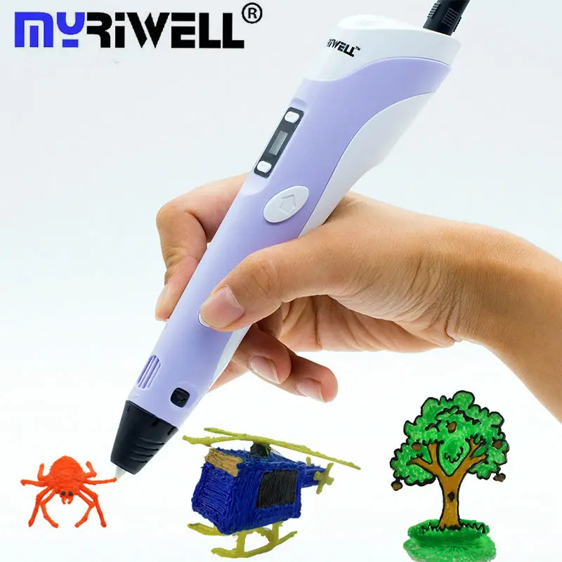 Myriwell 3D ручка 2 го поколения lcd ручки для рисования 3d волшебная с 100 м ABS нитью 1 75 мм