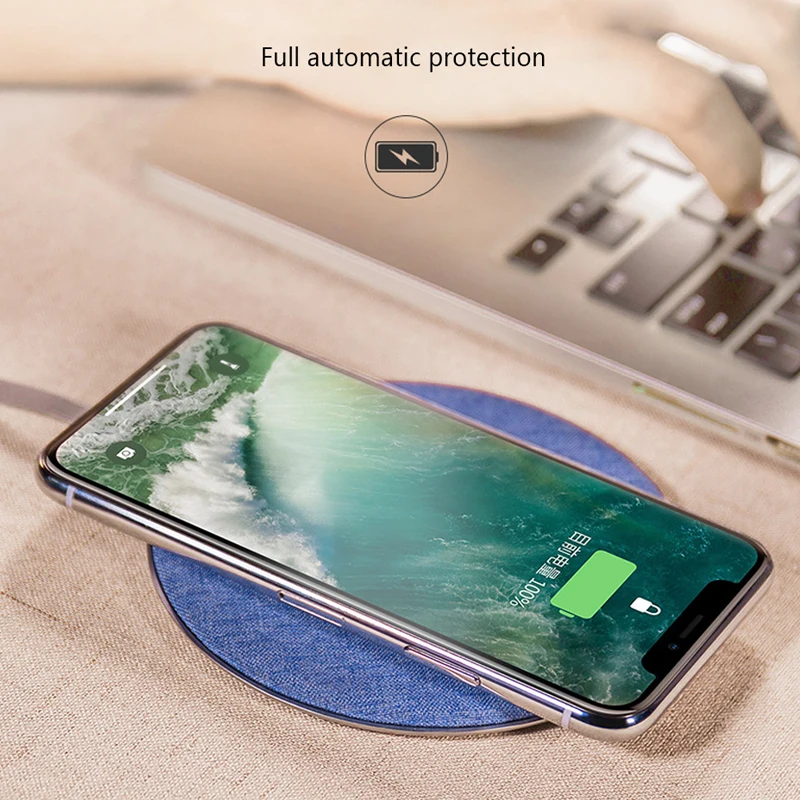 Беспроводное зарядное устройство с кабелем для Samsung S6/S7 iPhone X 8 X10 быстрая зарядка