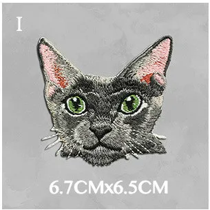 1 шт. вышивка аксессуары Карманный котенок ткань патч животное кошка вышитые наклейки DIY железные нашивки на одежду бейдж, аппликация - Цвет: I