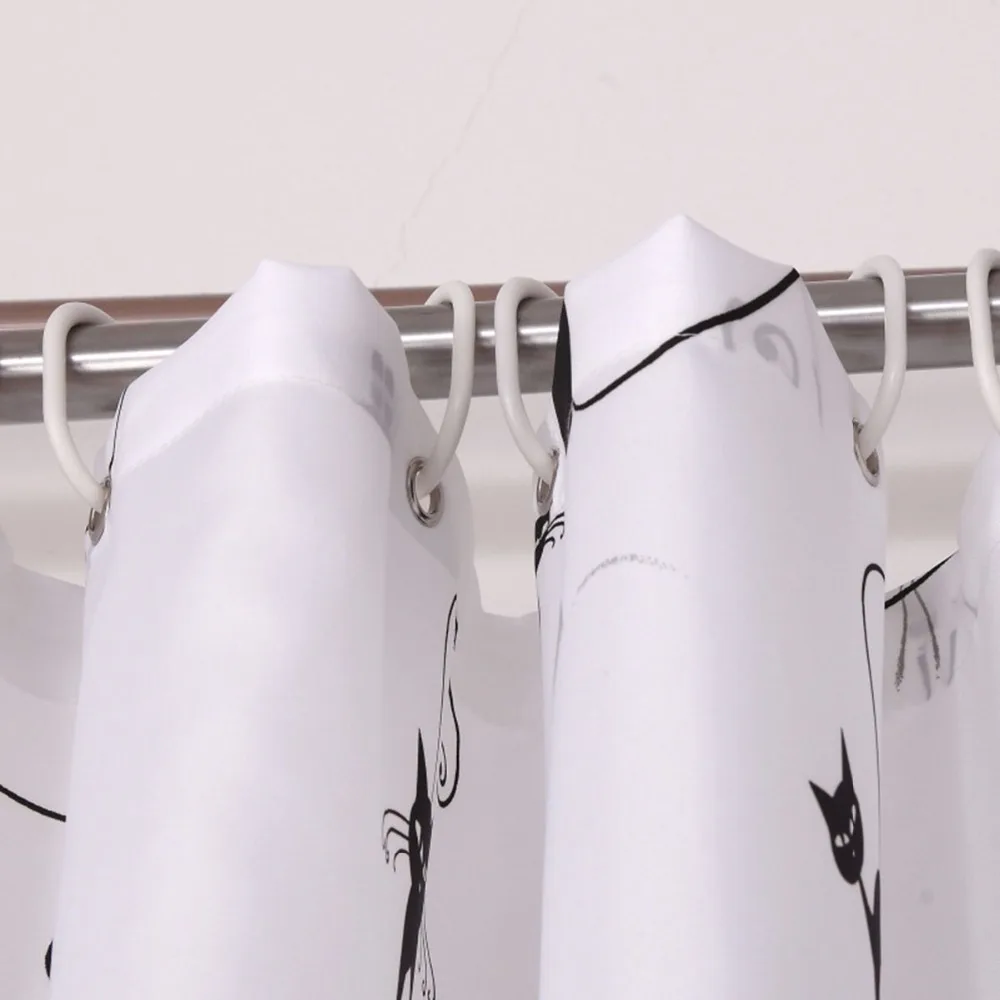 Дизайнерские водоотталкивающие тканевые занавески для душа с рисунком черного