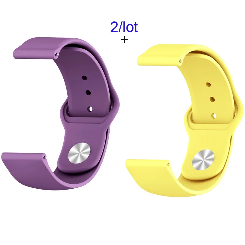 Purple-Yellow 22 мм силиконовый браслет ремешок для Xiaomi Amazfit GTR 47 мм Pace Stratos ремешок для samsung gear S3 Galaxy 46 мм ремешок для часов - Цвет: Purple-Yellow
