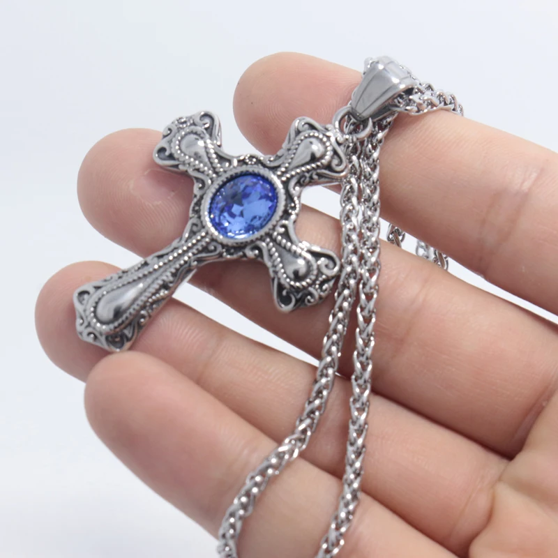 Мужское ожерелье в стиле панк 2018 зеленое/красное/искусственное с подвеской