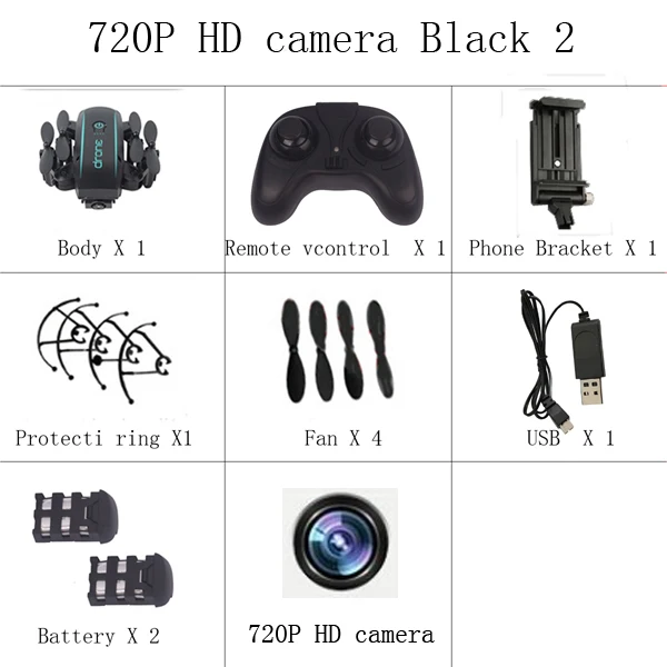 720P camera black 2 Радиоуправляемый Дрон с 720p HD камерой в реальном времени с большим радиусом действия Радиоуправляемый вертолет X01HW мини складной wifi FPV Квадрокоптер для начинающих - Цвет: 720P camera black 2