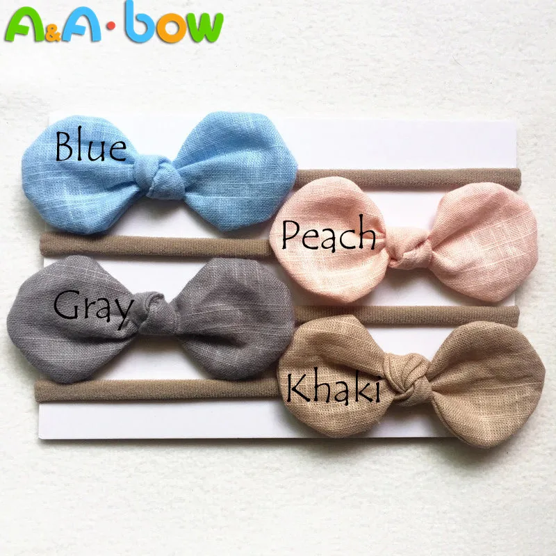 4 шт./лот Высококачественная нейлоновая повязка на голову ручной работы с бантом