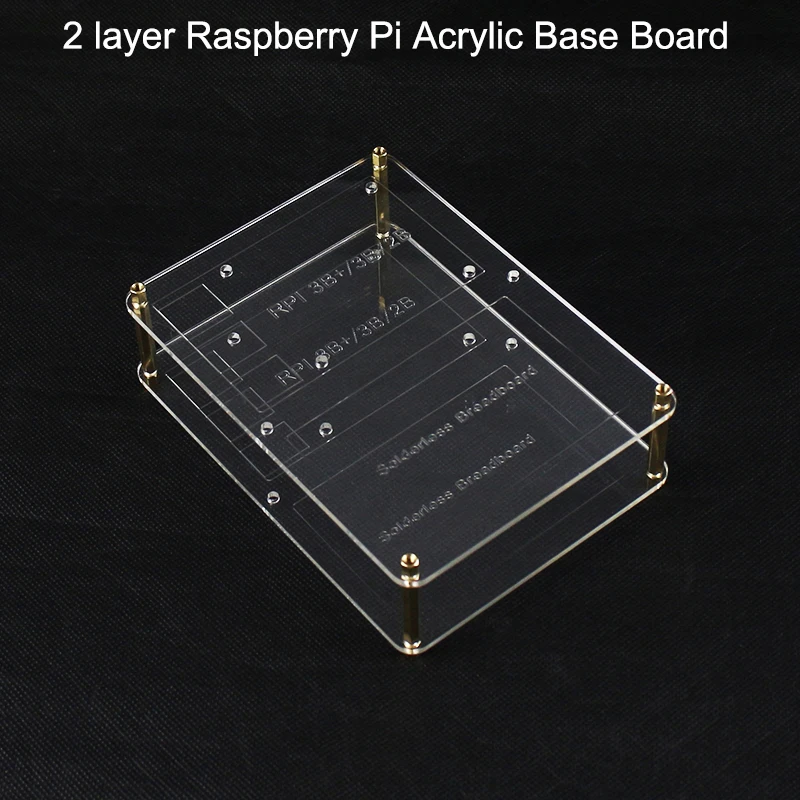 

2 Layer Raspberry Pi Acrylic Mounting Plate 14.5 *10.5 cm for Breadboard ,GPIO Expension Board,RPI Board Raspberry Pi 4B/3B+/3B