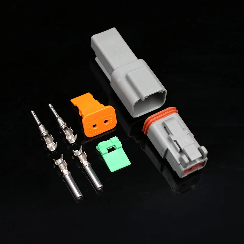 2P 1 компл. Deutsch DT разъем DT06-2S/DT04-2P 2P 3P 4P 6P 8P водонепроницаемый Электрический разъем для автомобиля двигатель грузовик с шпильками 22-16AWG - Цвет: 2P