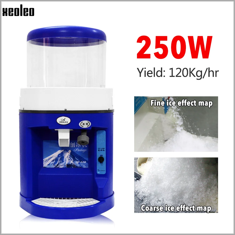 

XEOLEO 250W Commercial Electric Cube Ice Crusher Shaver Machine For Coffee MilkTea Snow Cone Machine 110V/220V 120Kg/H