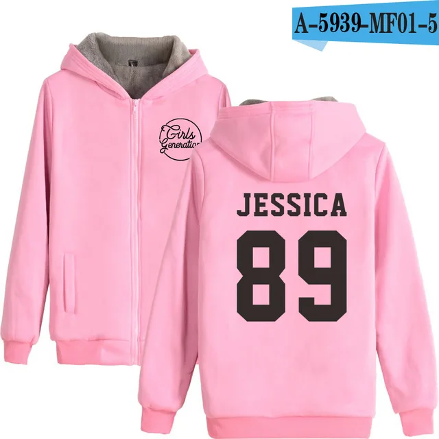 pink KPOP SNSD, зимняя толстовка с капюшоном для девочек, Флисовая теплая куртка-толстовка с длинным рукавом, толстовки на молнии, Толстовка для мужчин и женщин - Цвет: pink
