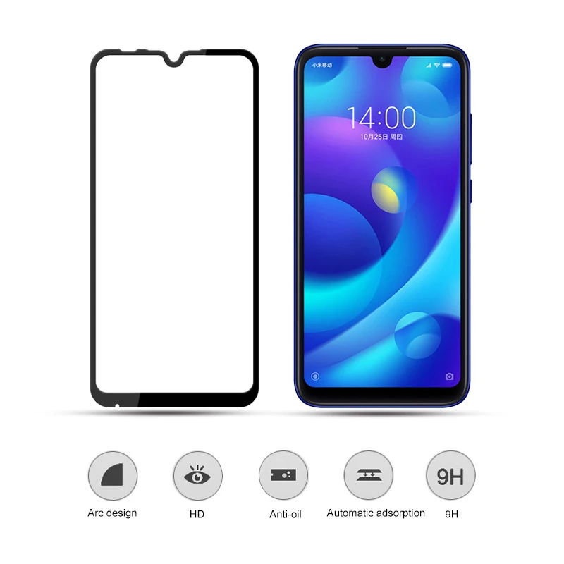CCDZ 9 H черное полное покрытие из закаленного стекла для Xiaomi Mi Play Защитная пленка