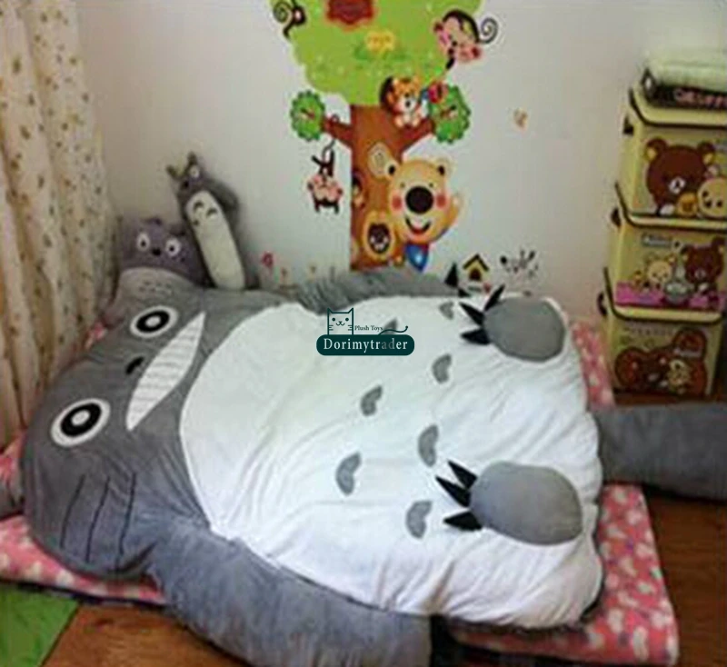 Dorimytrader 200cm X 160cm Огромный мягкий плюшевый мультфильм аниме Beanbag Тоторо спальный