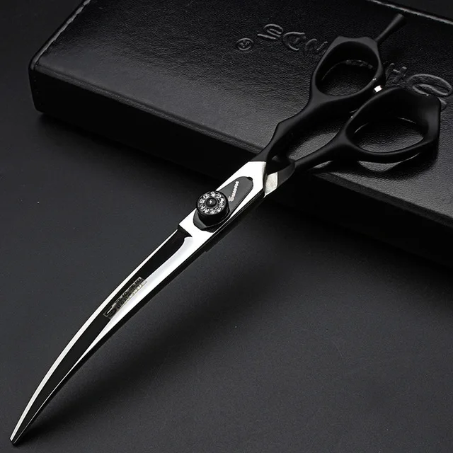 Down Curved scissors Ножницы для ухода за домашними животными, 7,0 дюймов, профессиональные ножницы, ножницы для стрижки собак, Профессиональные парикмахерские инструменты, филировочные ножницы - Color: Down Curved scissors