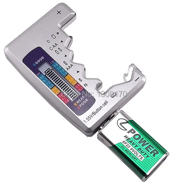 Трехцветный универсальный жк индикатор дисплей cd N а . AAA 9 В 1.5 тестер аккумулятор