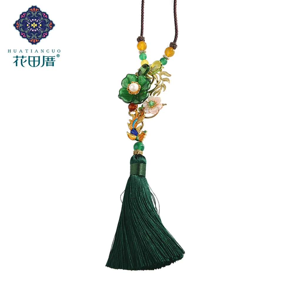 

Vintage Handmade Enameled Phoenix Tassel Pendant Necklace for Women Fashion Jewelry 2018 Tassel Necklace CL-18099