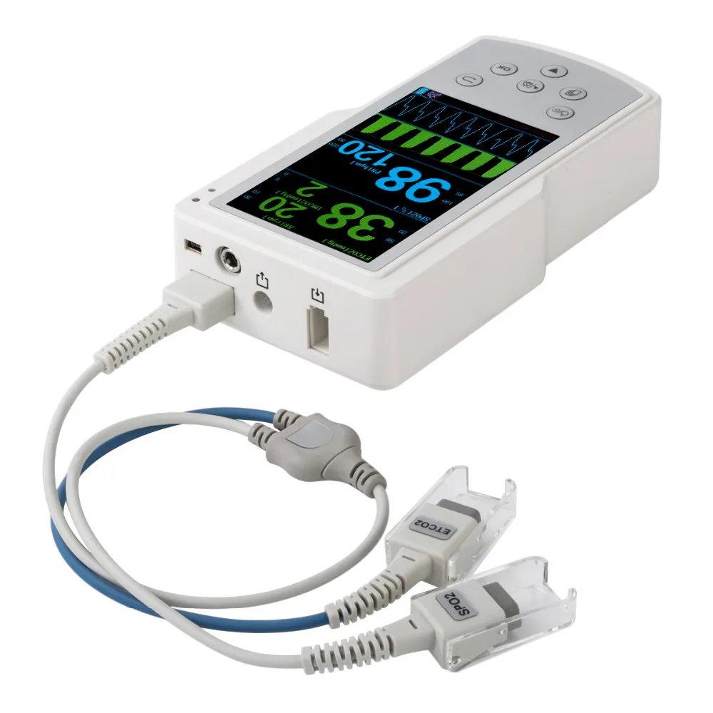 Healthecare Spo2 и Etco2 капнографический монитор для ICU hosipital ручной датчик EtCo2 Co2